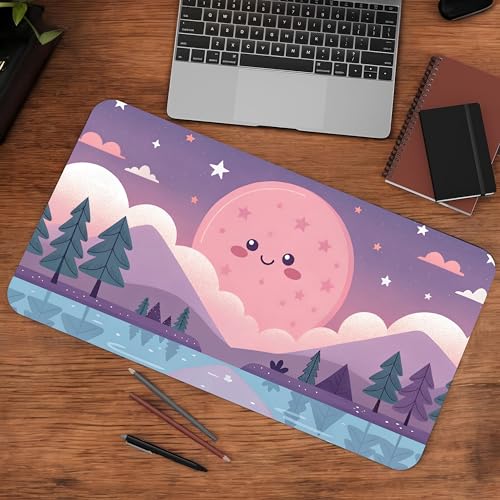 Image of Pastel Valley Premium Desk Mat | Anti-Skid | Anti-Slip | 90 * 42 cm | Laptop Mat for Work from Home /Office /Gaming- Extended Mouse pad and Keyboard Desk mat