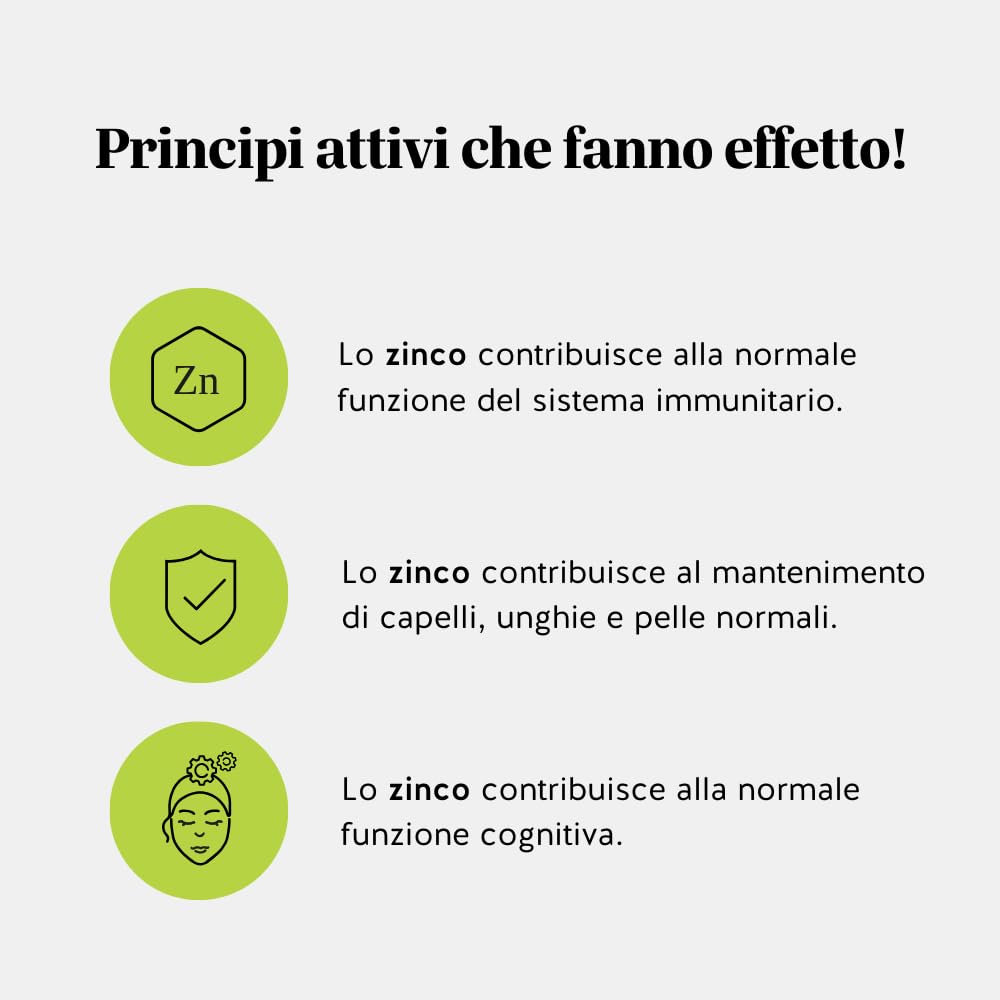 Zinco 25mg Gummies - Contribuisce a capelli, unghie e pelle normali, supporto immunitario e funzione cognitiva - 60 Pezzi (2 mesi) – Senza Zucchero, Vegane – Bears with Benefits