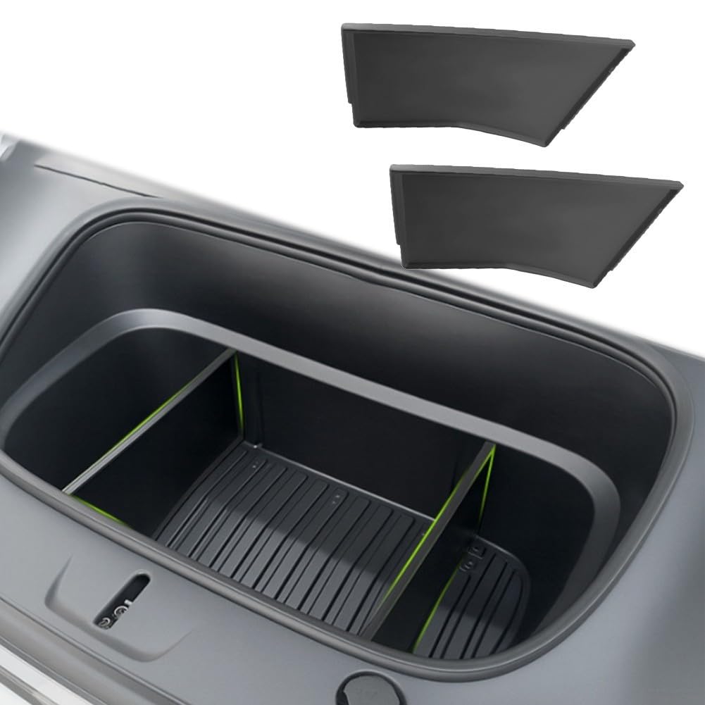 Divisorio portaoggetti per bagagliaio anteriore per Tesla Model Y Juniper 2025 | Inserto divisorio per organizer Frunk | Materiale ABS duraturo | Nero | Per una facile installazione | Organizzato