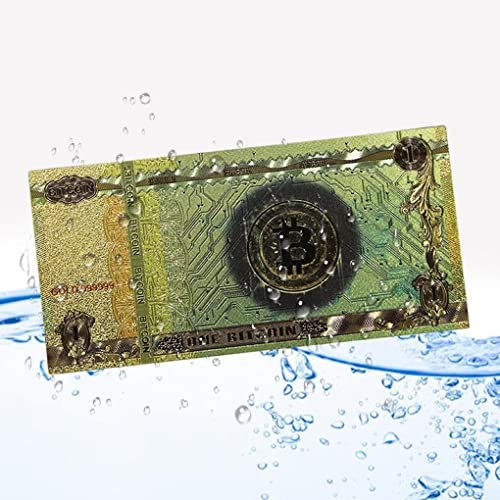 10pc Gold Plated Bitcoin Bills, Color Gold Color Foil 100 Bitcoin Banknote BTC Bills Souvenir Banknotes for Collection - Image 3
