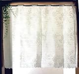 clothshop布や カフェカーテン 小窓用 ミラーレース 花柄 幅 約95x丈60cm 【ME8599 ブーケ柄 ベージュ】