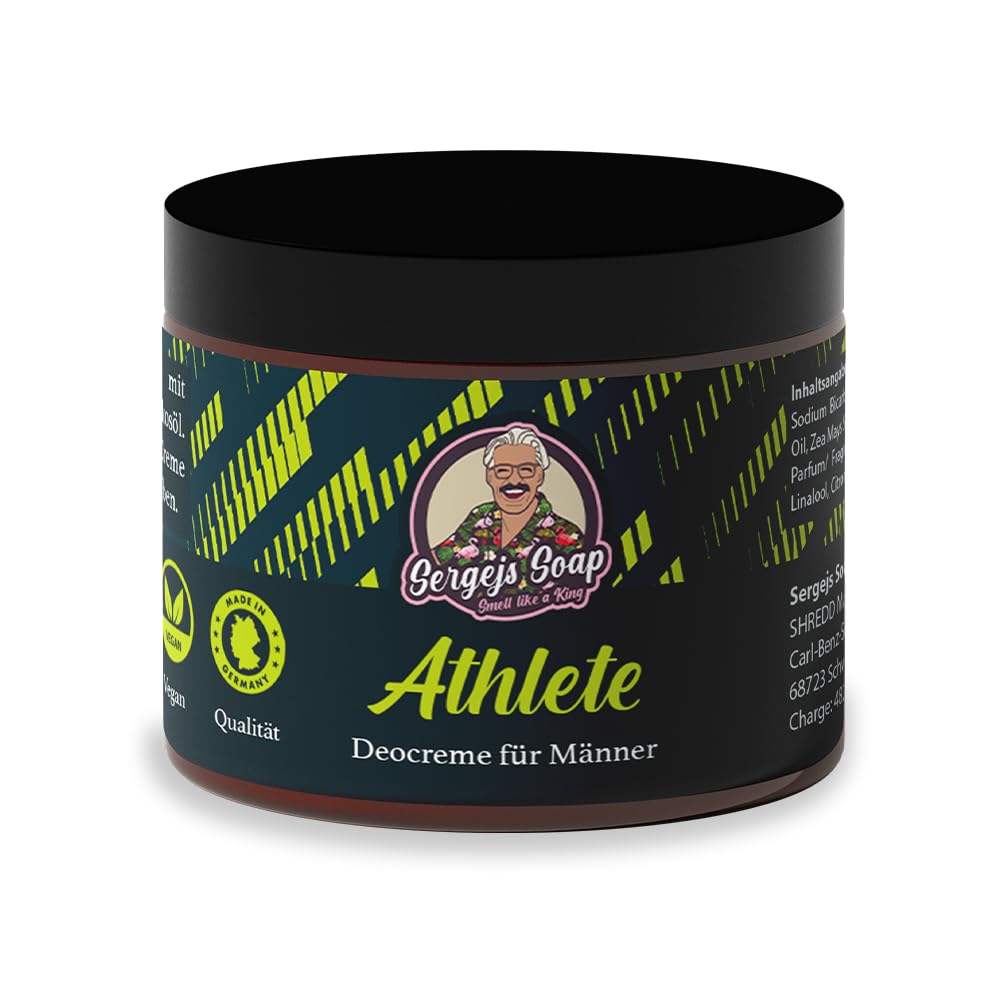 Sergejs Soap - Deocreme | Effektive Deocreme | 100% natürliche Inhaltsstoffe | Naturkosmetik | Pflege für die Achseln | Schweißfrei | Frei von Silikonen (Zitronengras)