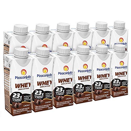Kit Piracanjuba Whey Zero Lactose Cacau 12x250ml
