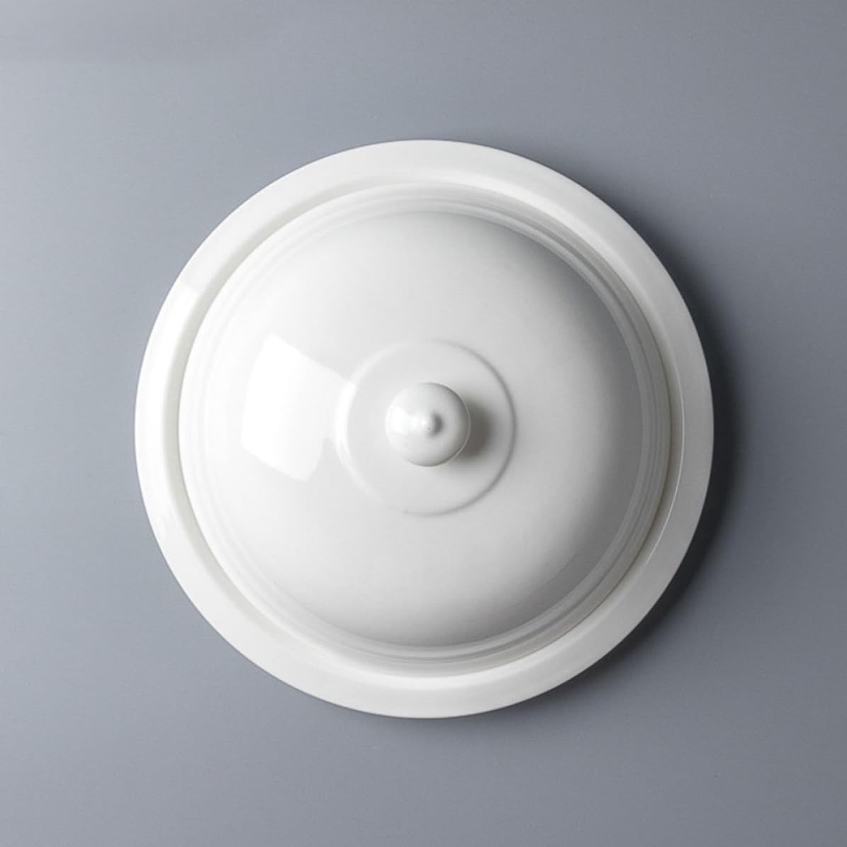 Abaodam Plato Cerámico para Cocina con Tapa Blanco Puro Plato Francés para Steak y Postres Vajilla Doméstica Versátil para Aperitivos y Comidas Hogar y Restaurante