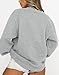 Fanway&EC Women's Long Sleeve Sweatshirt Casual Crewneck Oversized Pullover Fall Tops Grey