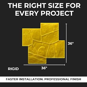 Grand Ashlar Slate Stone Concrete Stamps Mats 36 x 36- Made in USA | Durable Polyurethane, Rigid Form for Patios, Driveways, Walkways & DIY Projects SM 3400/3