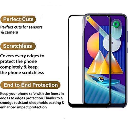 Image of Screen Protector for Samsung Galaxy M11 / A11 (Black) Tempered Glass Edge-to-Edge 6D Screen Guard With Installation Kit