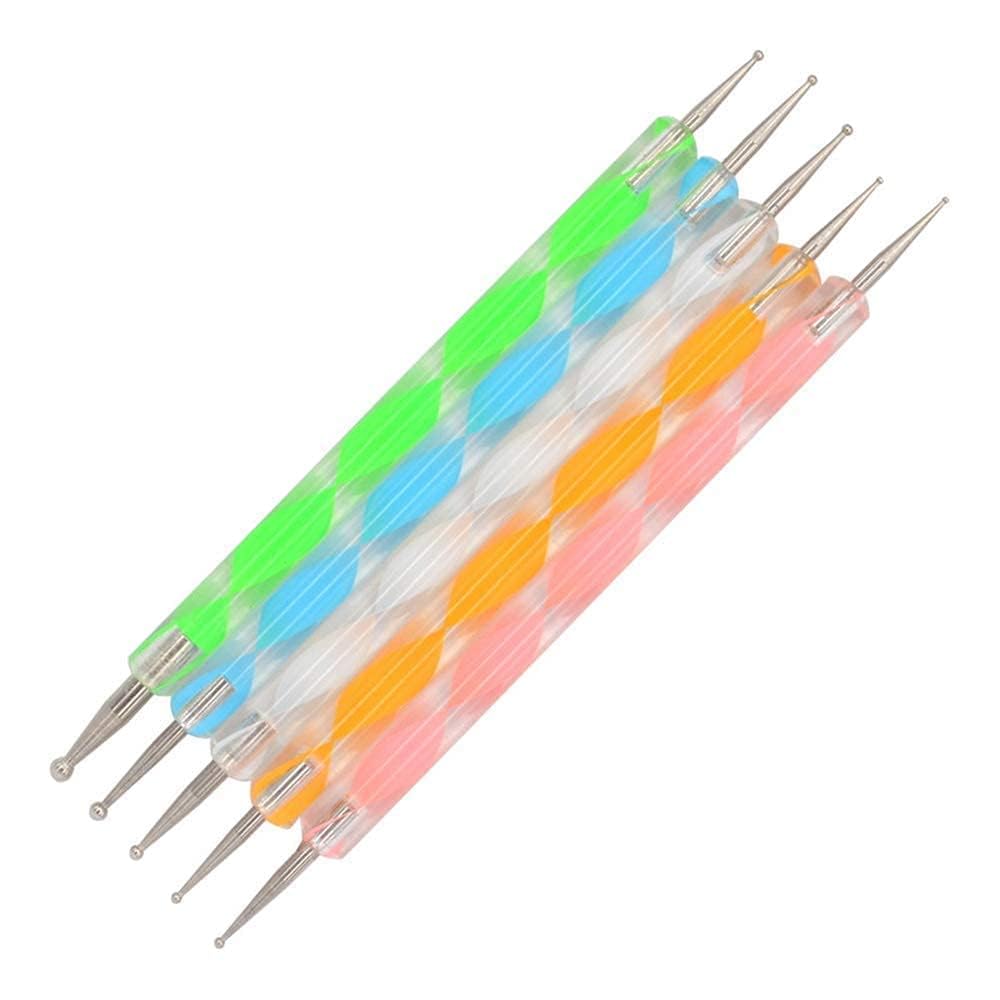 5 Pcs Nail Art Dotting Marbleizing Tools – Mandala Dotting, Pattern Tracing, Embossing Tools for Nail Art, Dot Painting & Creative Crafts (Multicolor)-image-20