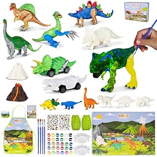 BONNYCO Dinosaur Toys for Boys Painting Kit 16 Figures Craft Kits for Kids with Glow in The Dark, Painting Sets for Children | Kids Toys 3 4 5 6 7 8 9 10 Years Gifts for Boys Birthday, Christmas