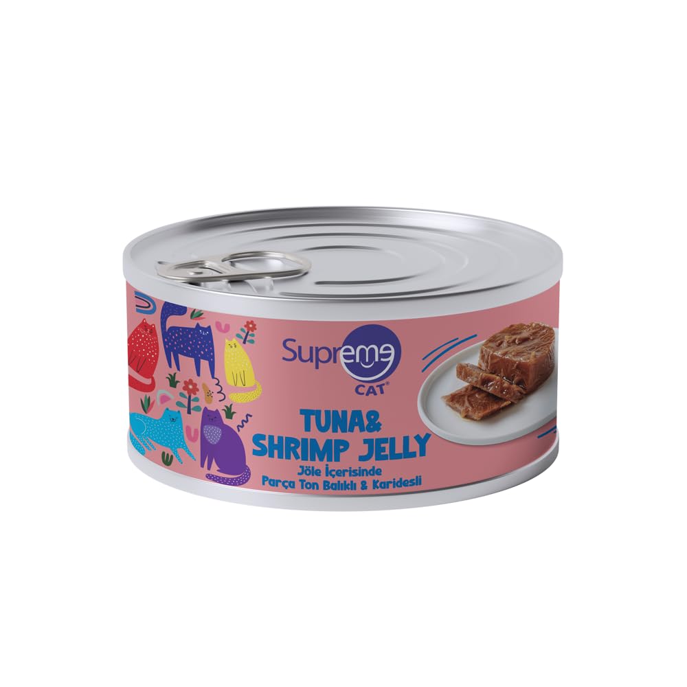 Ton Jelly Balıklı & Karidesli Yaş Kedi Maması, 85 gr 24'lü, 3 Aydan Büyük Kediler için Uygundur,
