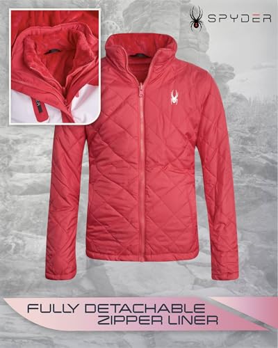 Image of Spyder Girls 3 in 1 System Jacket - Weather Resistant Girls Winter Jacket with Soft Cozy Inner Fleece Outerwear Winter Coats