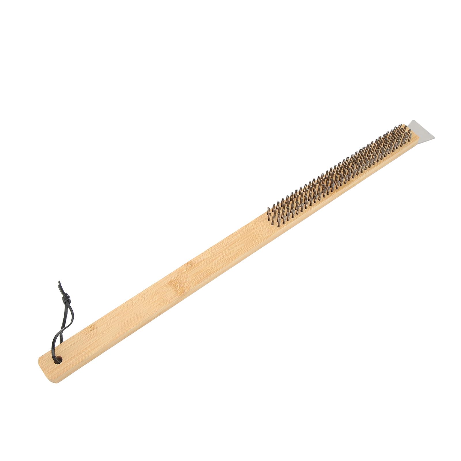 Pizza Oven Brush, Pizza Stone Brush Stainless Steel Scraper Grill Brush Long Wood Handle Pizza Oven Tools Outdoor Pizza Oven Accessories