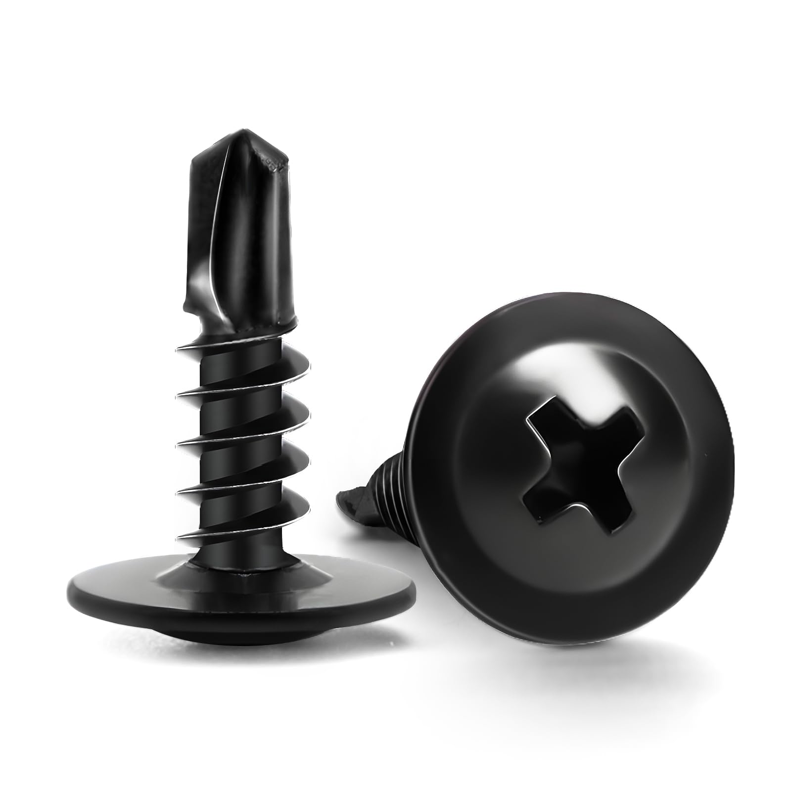 Sheet Metal Screws #8 x 1/2", 160pcs FIXLINK Phillips Modified Truss Head Self Tapping Screws for Metal, Self Drilling Screws, Black