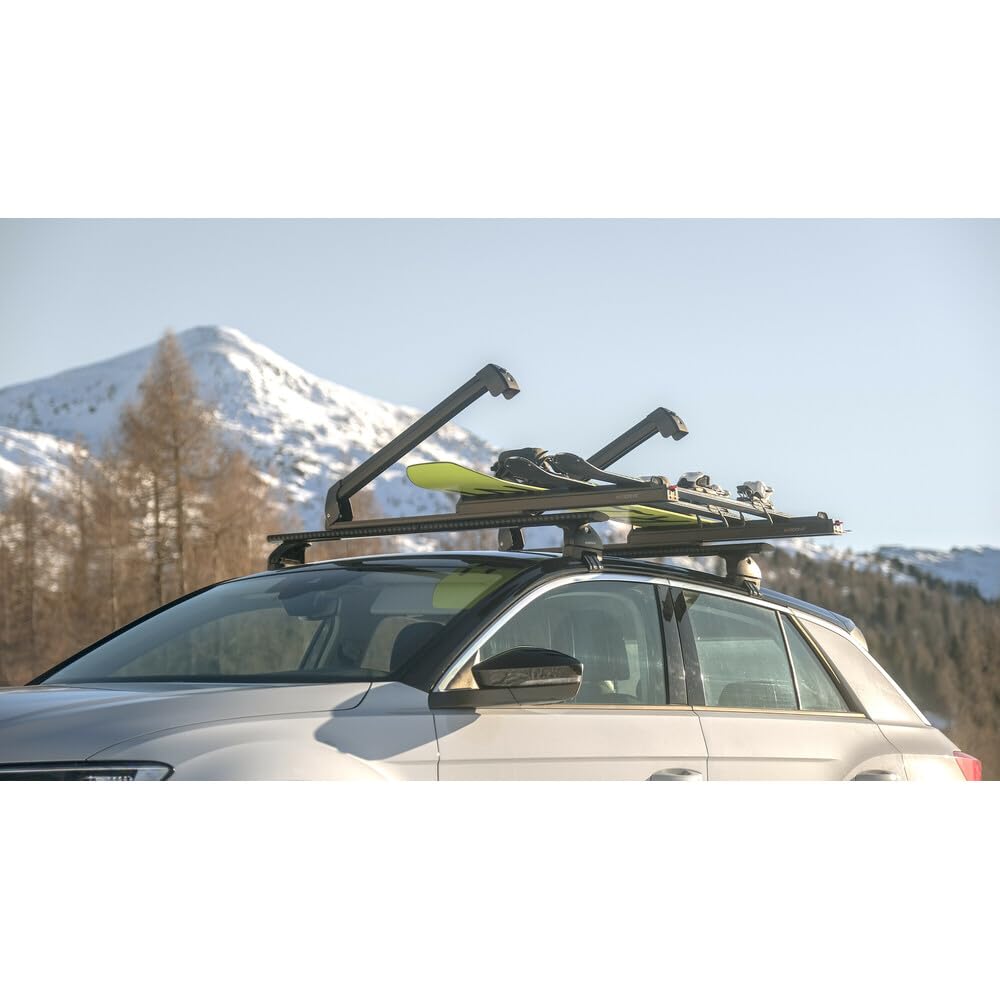 NORDRIVE N40001 PRO-Slider Evo Aluminium PS-60, portasci per Barre da Tetto - Nero
