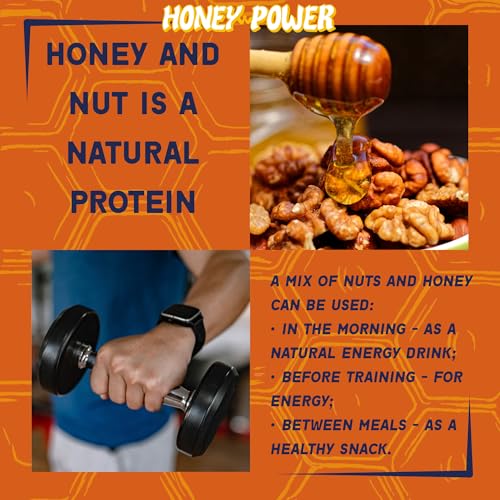Honey Power con Pecanas – Miel Crua con Pecanas Enteras, 12 oz miniatura 5