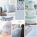 Home Brilliant Blue Throw Pillows for Couh Pillow Covers 18x18 Set of 4 Burlap Linen Square Throw Pillows Cushion Covers for Sofa, Light Blue, 45cm
