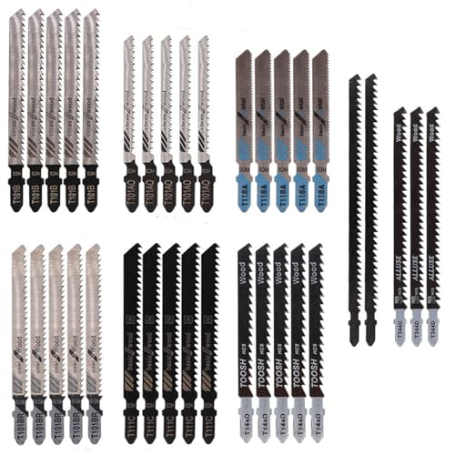 20-teiliges Stichsägeblatt-Set U-Schaft - Für Holz, Metall, Kunststoff, 6T Bis 24T, Aus Kohlenstoffstahl