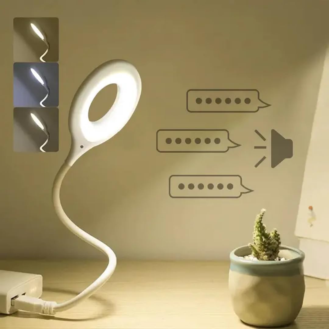 GABANIZ USB Intelligent Voice Control Lamp,Voice Activated Lights Smart Voice Small Table Lamp, Voice Control Lamp, Small Night Light for Home Learning and Office, Portable Reading LED Night Light-image-34