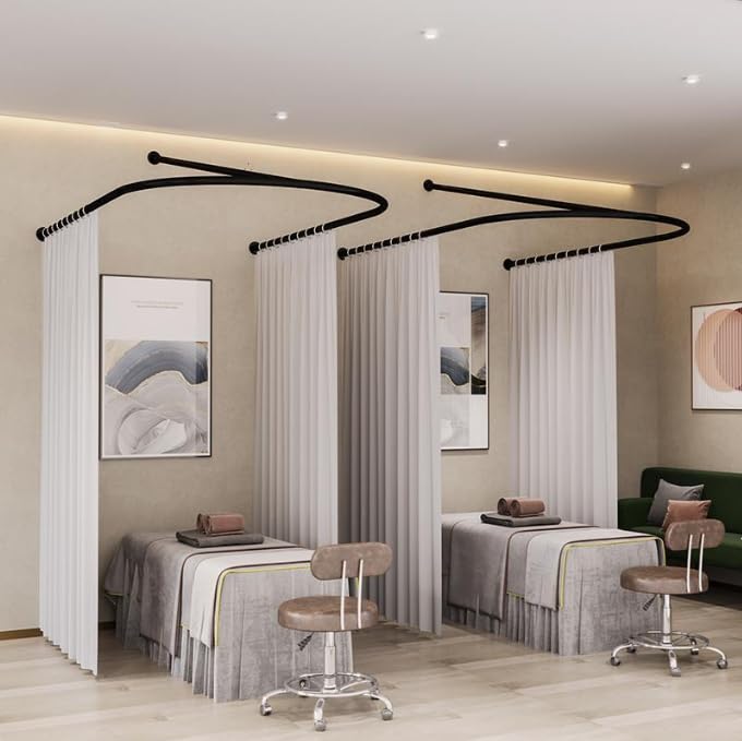 Séparateur de pièce réglable rideau en U support plafond modulable - 3