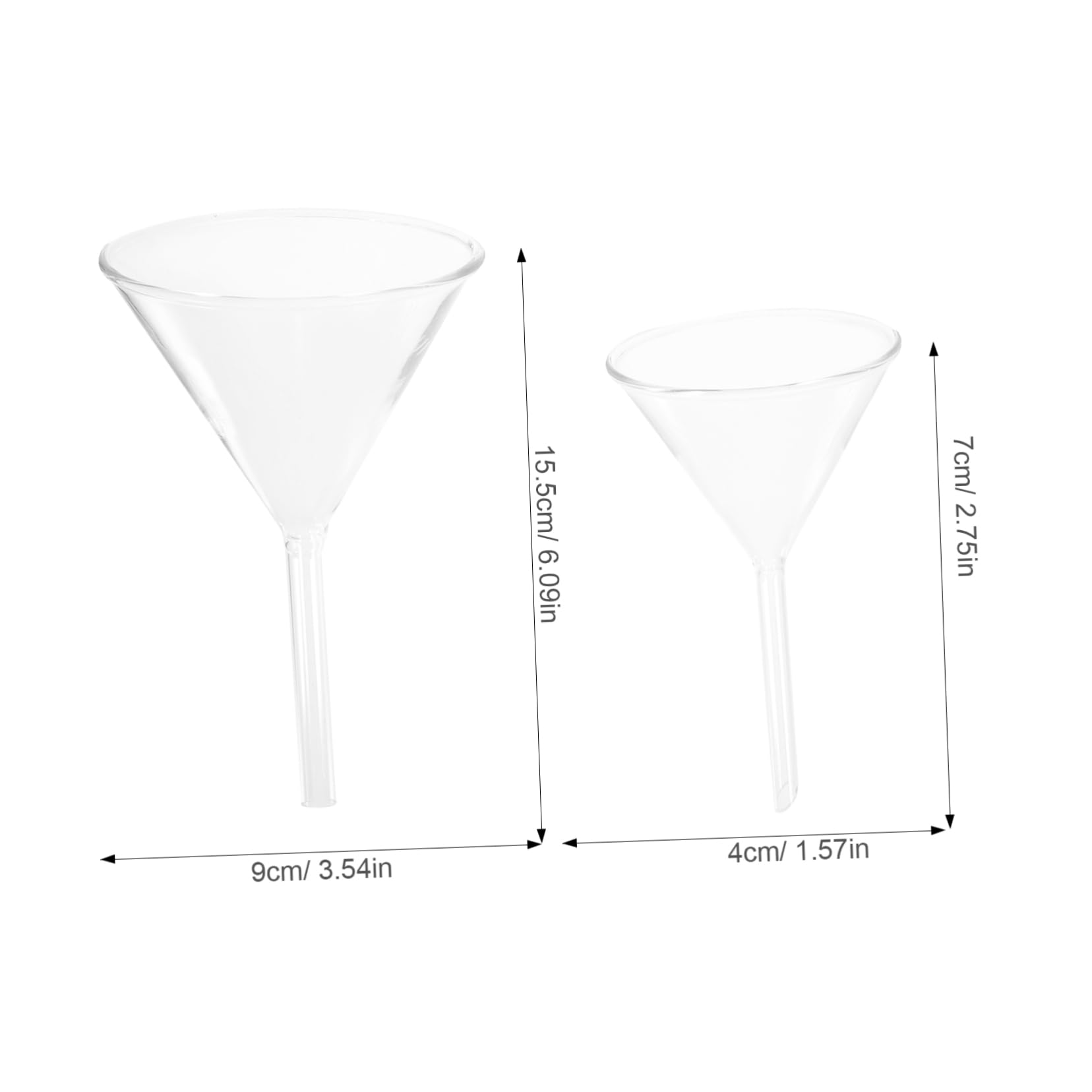 ABOOFAN Borosilicate Glass Funnels 40-90mm Scientific Filling Funnels Set Laboratory Filtration Tools