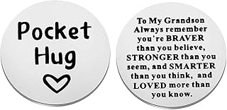 To My Son/Daughter/Grandson/Granddaughter/Niece/Nephew Pocket Hug Token Always Remember You are Braver Than You Believe Token Inspiration Gift
