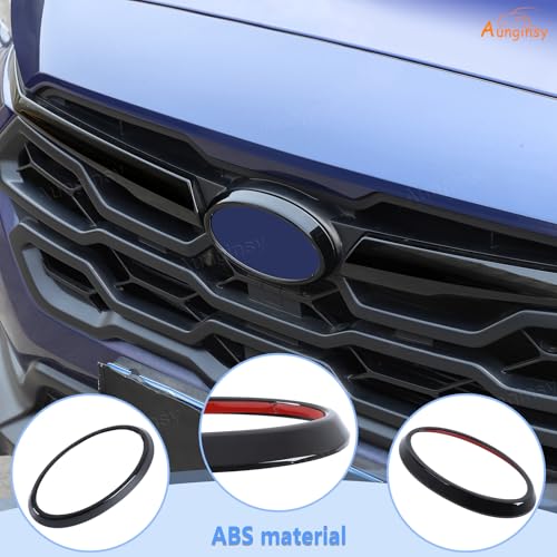 Image of Car Front Emblem Trim Cover Compatible with Subaru Crosstrek 2024 2025 Front Grille Emblem Badge Logo Cover Circle Ring Center Decorative Logo Cover Front Hood Emblem Surrounding Ring ABS Accessories