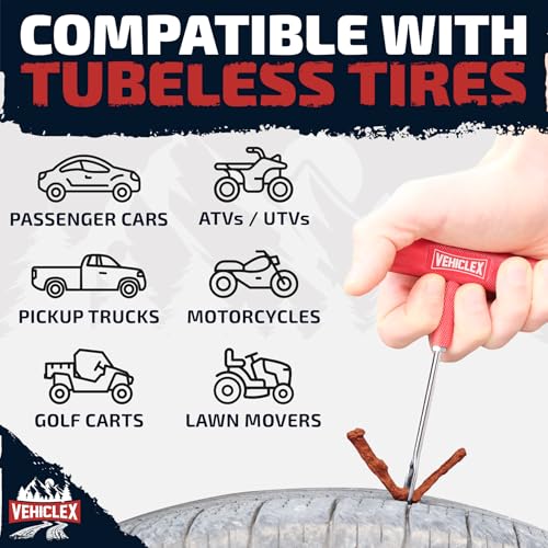 Image of Vehiclex Flat Tire Repair Plugs - 30pcs Heavy Duty Plug and Patch Kit for Emergency Repairs (Pack of 2)