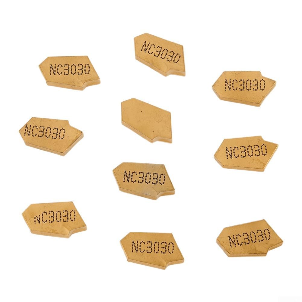 Inserti da taglio in carburo SP300 NC3020 GTN-3 3 mm per CNC scanalature YBC251 oro, 10 pezzi