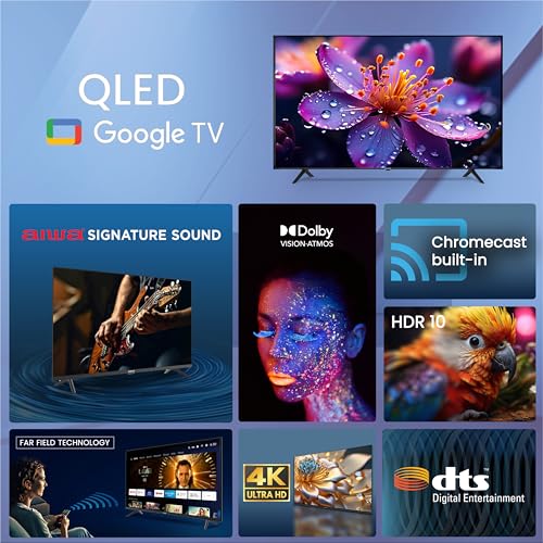 Image of Aiwa 190 cm (75 inches) QLED Display 4K Ultra HD | Google TV | Smart TV | Dolby Vision | Magnifiq Series Bezel-Less | 2 GB RAM | 16GB Storage | Dolby Atmos Audio | Signature Sound | AS75QUHDX3-GTV