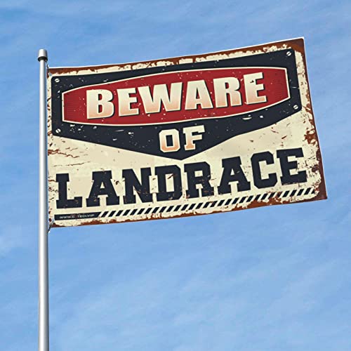 Drapeau amusant et cool Beware Of Landrace de taille géante 152 x 244 cm pour déco extérieure