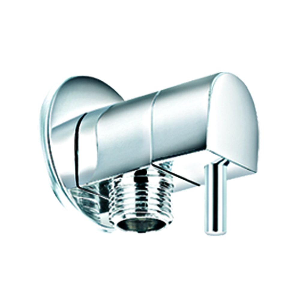 Square Chrome Valve for Bidet Hand Shower, Silver, 0.5-Inch