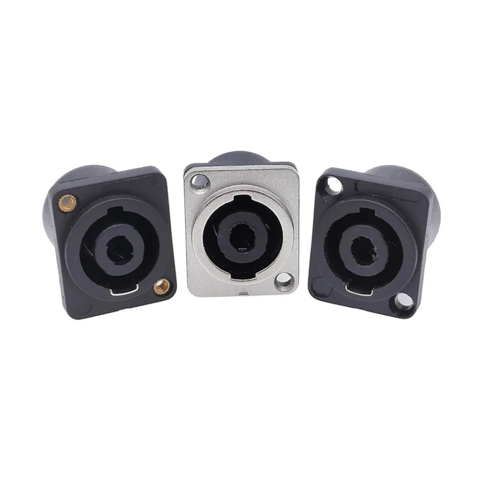 Conector de placa XLR de 4 pines hembra Tipo A con tuerca para cable de audio vídeo, 10 uds 7