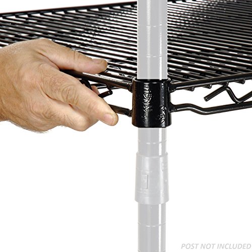 Image of Nexel Additional Wire Shelf for Wire Shelving Units, 600-800 lb Capacity, 18 inchW x 24 inchL, Black Epoxy Finish