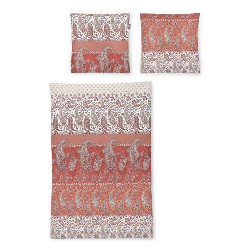 Irisette Mako-Satin Bettwäsche Sky Evergem rot 1 Bettbezug 155 x 220 cm + 1 Kissenbezug 80 x 80 cm