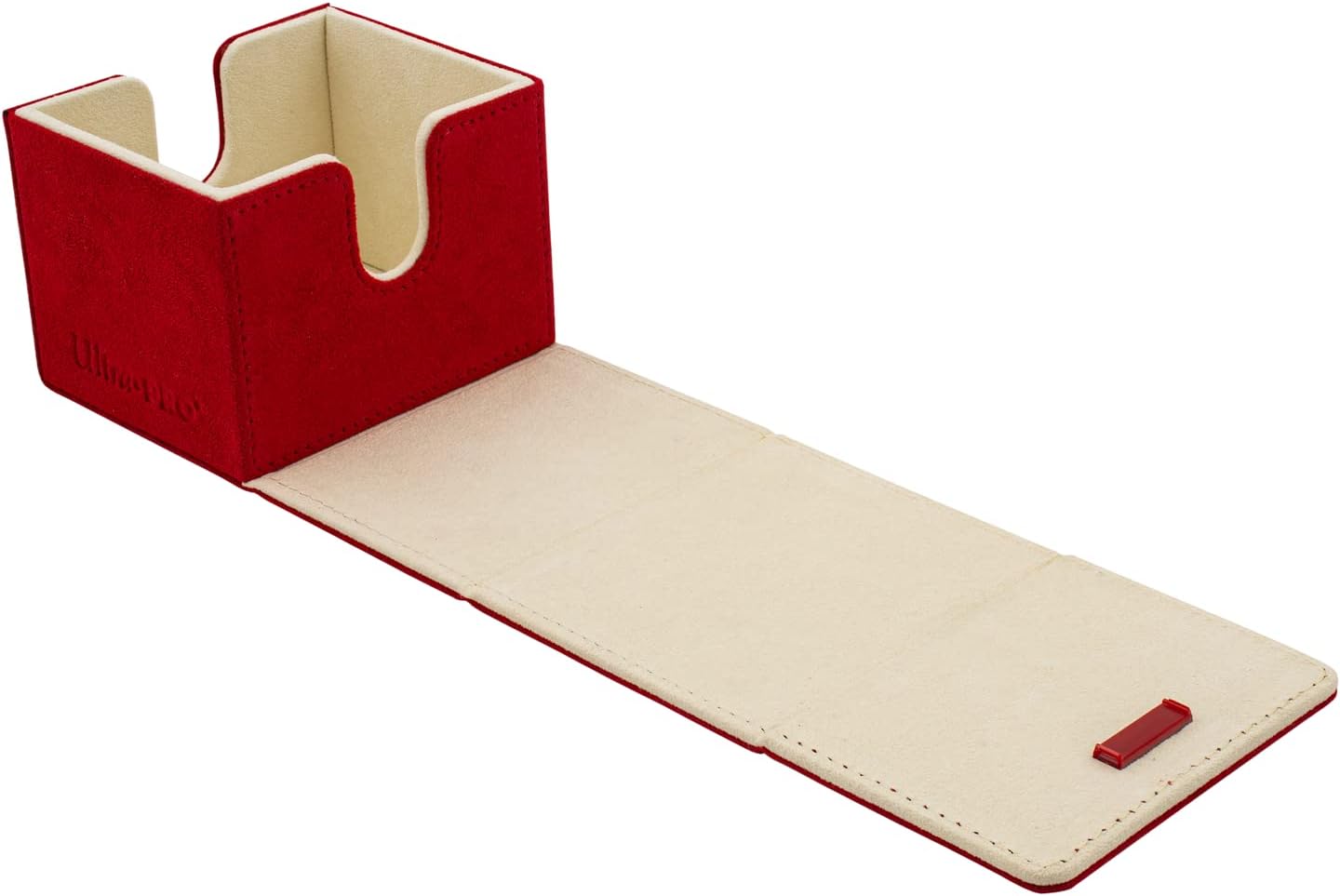 Ultra Pro - Vivid Alcove Edge Deck Box (Red) - Protect and Store up to 100 Double Sleeves Standard Size Cards, Perfect for Sports Cards, Gaming Cards & Collectible Trading Cards