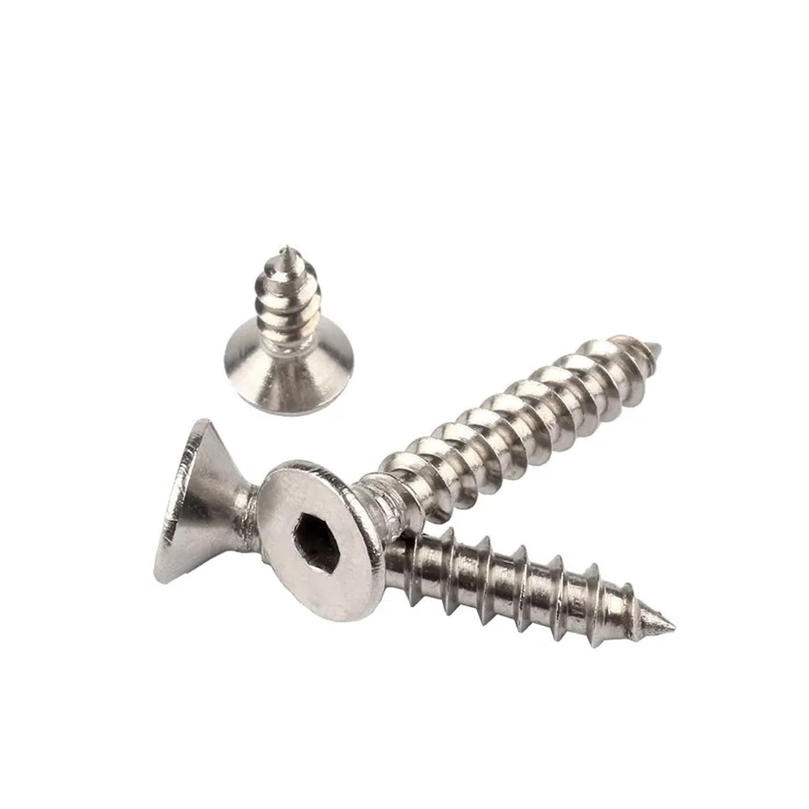 Tornillos Tornillos autorroscantes Tornillo de ace Tornillos autorroscantes de cabeza avellanada hexagonal plana de acero inoxidable 304 M3 M4 M5 M6 M8 6 8 10 20 30 40 50 mm de longitud(M5x16mm 20pcs)