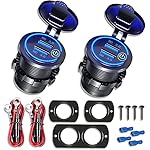 2-Pack-12V24V-USB-Outlet-with-Three-Extra-Panels-Quick-Charge-30-Dual-USB-Power-Outlet-with-Touch-Switch-Waterproof-12V24V-Fast-Charge-USB-Charger-Socket-DIY-Kit-for-Car-Boat-Marine-etc