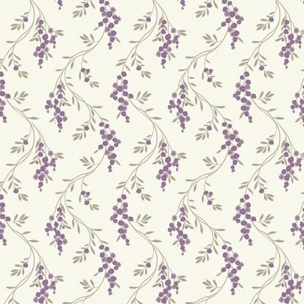 Pack of 5 Dolls House Miniature Hanging Purple Flower Wallpaper