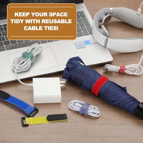 Attaches de câble réutilisables 30,5x2,9cm sangle réglable PATIKIL