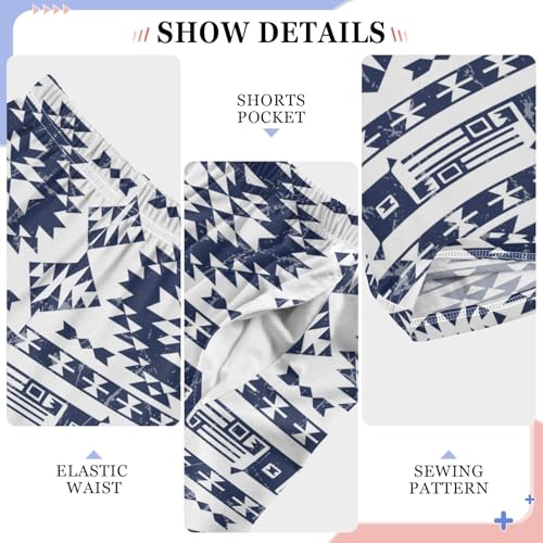 ZZXXB Retro Ethnic Boys Long Pants Soft Trousers Elastic Waist Kids Lounge Bottoms with Pockets S-XL4