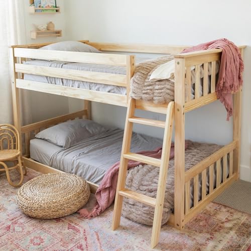 Image of Max & Lily Twin Over Twin Low Bunk Bed, Natural