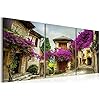 Charmante gas, landschap, ingelijst, decoratief schilderij, muurkunst, canvas, print, poster, 3 panelen, afbeelding…