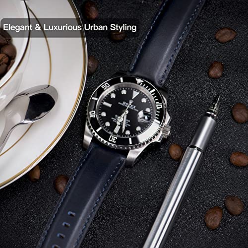 Image of OTTOODY Leather Watch Bands Quick Release, Elegant Top Grain Leather Watch Straps for Men & Women, Choice of Color & Width - 18mm, 19mm, 20mm, 21mm or 22mm Wristbands Bracelet for Watch & Smartwatch