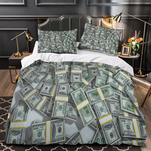 Parure de lit money stack en microfibre douce King 220x240cm - 2