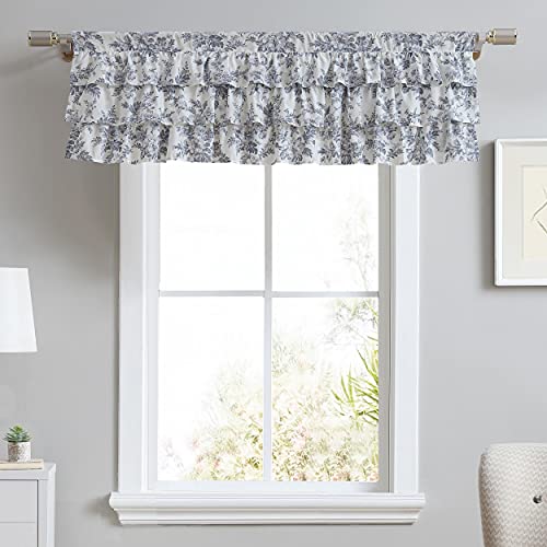Laura Ashley - Valance, Cotton Rod Pocket Top Window Treatment, Chic Home Decor (Annalise Floral...