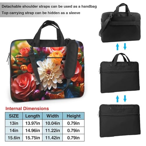 Bolsa de hombro para laptop KHiry flores unisex miniatura 4