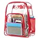 Heavy Duty Clear Backpack See Through PVC Stadium Security Transparent Workbag | Red