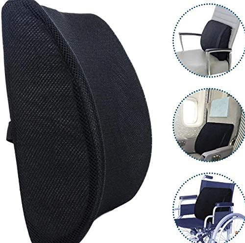 Vista 4 de DREAM ART Almohada de apoyo lumbar de espuma viscoelástica, respaldo ortopédico con malla 3D transpirable para asiento de automóvil, oficina, silla