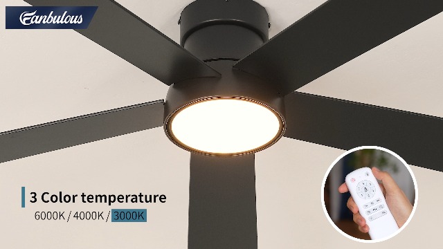 42\" Modern Flush Mount Ceiling Fan With Lights - Quiet DC Motor For Indoor/Outdoor Use