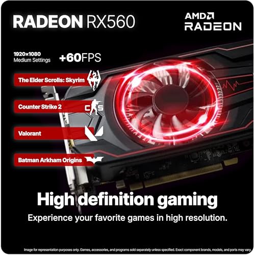 Image of SAAV Prebuilt Gaming PC Desktop Computer Tower AMD Ryzen 5 8500G Radeon 740M Graphics 16GB DDR5 256GB NVMe SSD WiFi 6 Bluetooth Windows 11 Black Air Cooler RGB PC Gaming